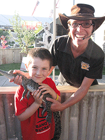 holding croc